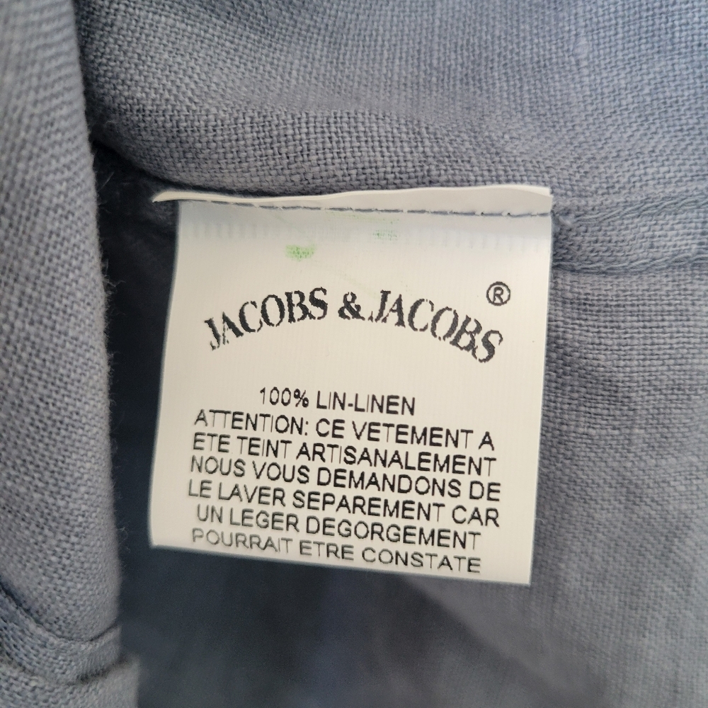 Jacobs & Jacobs Linen Button Front Shirt Blue L - Picture 11 of 12